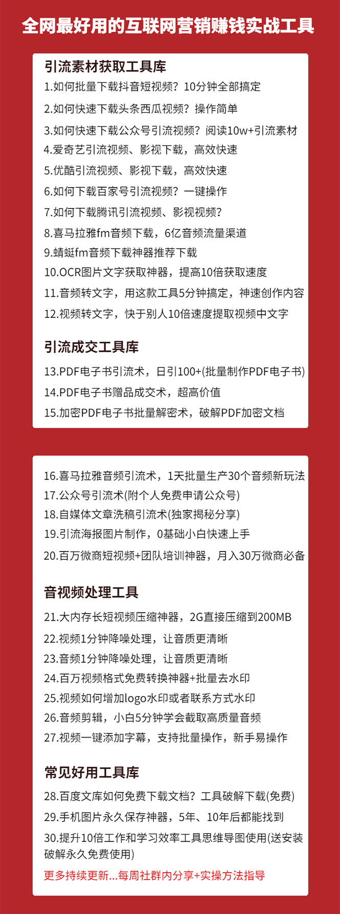 图片[2]-30套互联网营销黑科技落地实战，让你收钱效率倍增10倍，批量引流，快速变现-缘梦网创