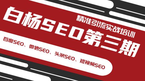 白杨SEO第三期精准引流实战培训（百度SEO、微信SEO、头条SEO、短视频SEO）-缘梦网创