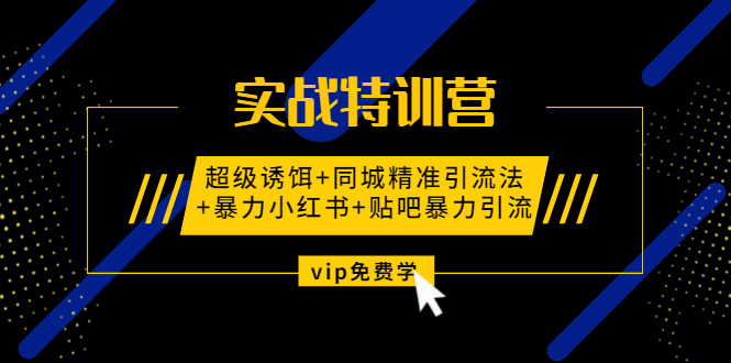 实战特训营:超级诱饵+同城精准引流法+暴力小红书+贴吧暴力引流（视频课程）-缘梦网创