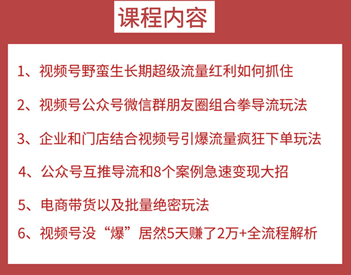 图片[2]-视频号训练营第2期：引爆流量疯狂下单，5天赚2万+全流程解析！-缘梦网创