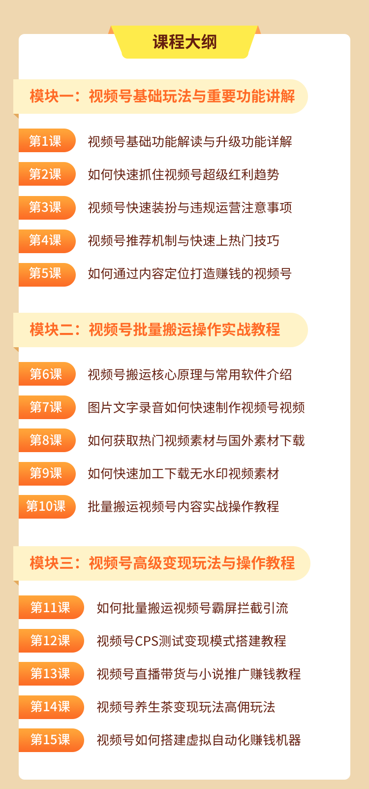 图片[5]-视频号批量运营实战操作赚钱教程，让你一天创作100个高质量视频！-缘梦网创