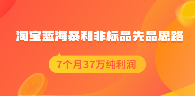 淘宝蓝海暴利非标品先品思路，7个月37万纯利润，压箱干货分享！-缘梦网创