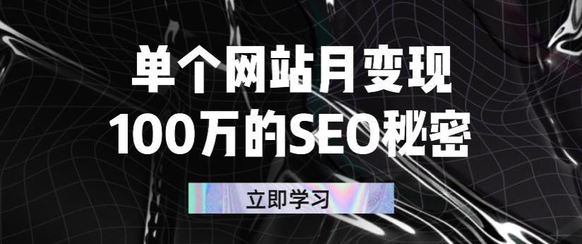 单个网站月变现100万的SEO秘密：如何百分百做出赚钱站点-缘梦网创