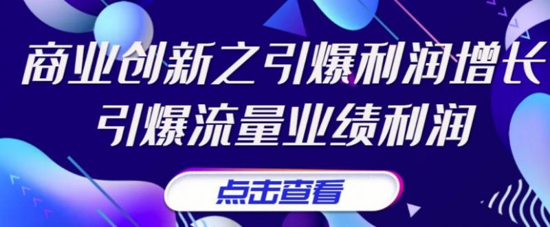 张琦《商业创新之引爆利润增长》引爆流量业绩利润-缘梦网创