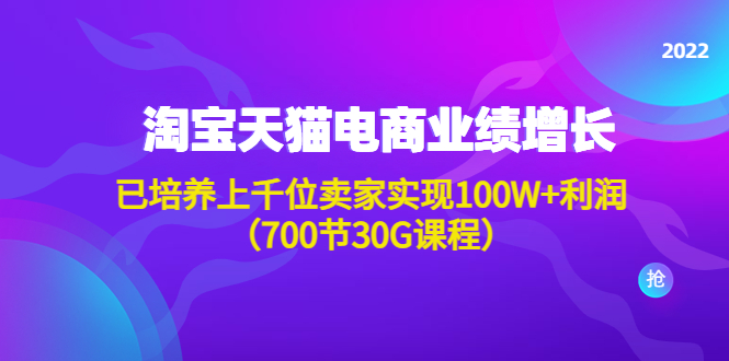 淘系天猫电商业绩增长：已培养上千位卖家实现100W+利润（700节30G课程）-缘梦网创