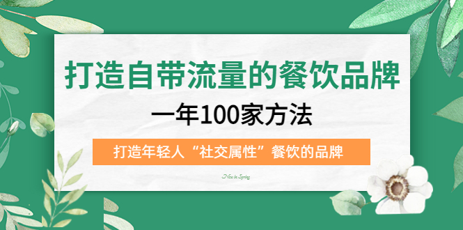 打造自带流量的餐饮品牌：一年100家方法 打造年轻人“社交属性”餐饮的品牌-缘梦网创