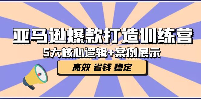 亚马逊爆款打造训练营：5大核心逻辑+案例展示 打造爆款链接 高效 省钱 稳定-缘梦网创