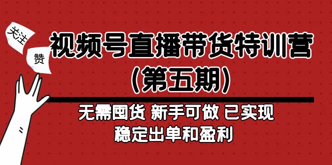 视频号直播带货特训营（第五期）无需囤货 新手可做 已实现稳定出单和盈利-缘梦网创