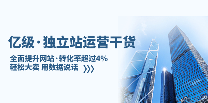 亿级·独立站运营干货：全面提升网站·转化率超过4%，轻松大卖 用数据说话-缘梦网创