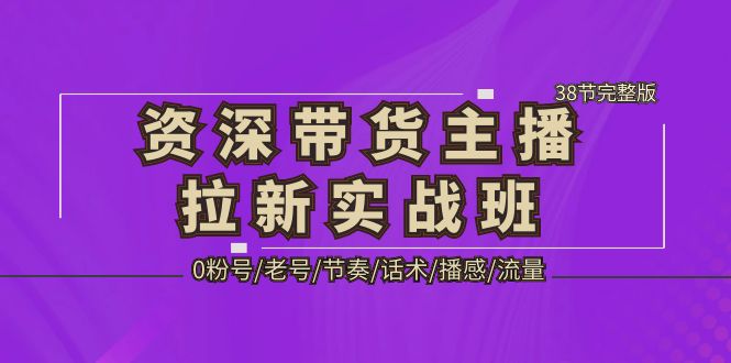 资深·带货主播拉新实战班，0粉号/老号/节奏/话术/播感/流量-38节完整版-缘梦网创