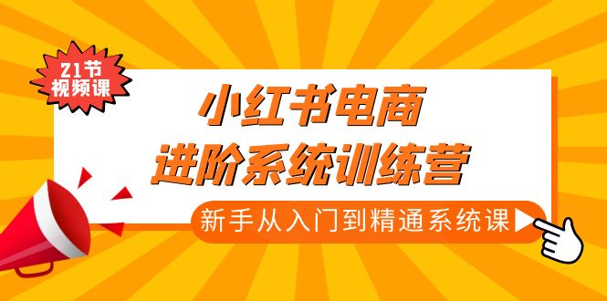 小红书电商进阶系统训练营：新手从入门到精通系统课（21节视频课）-缘梦网创