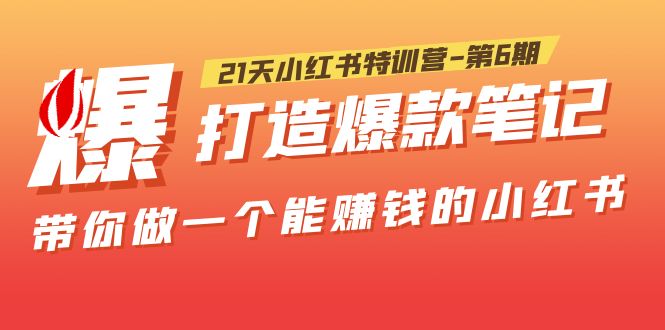 21天小红书特训营-第6期，打造爆款笔记，带你做一个能赚钱的小红书！-缘梦网创