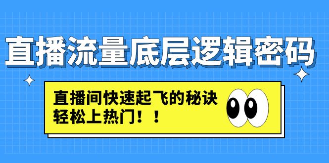 直播流量底层逻辑密码：直播间快速起飞的秘诀，轻松上热门-缘梦网创