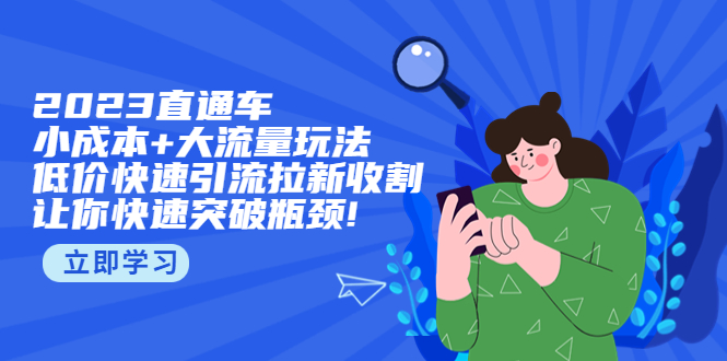 2023直通小成本+大流量玩法，低价快速引流拉新收割，让你快速突破瓶颈!-缘梦网创