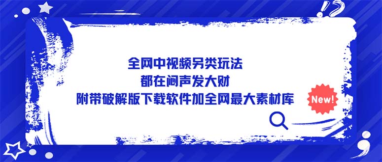 全网中视频另类玩法，都在闷声发大财，附带破解版下载软件加全网最大素材库-缘梦网创