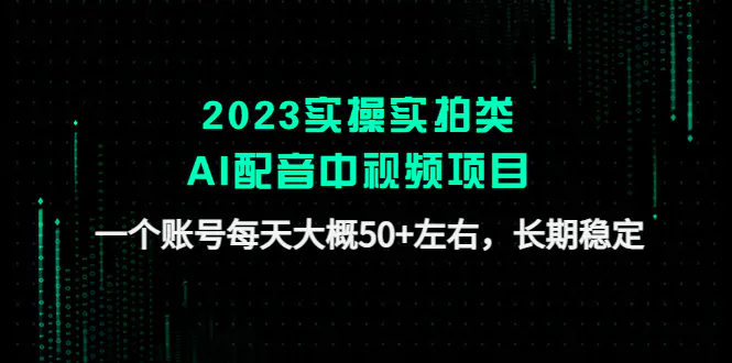 2023实操实拍类AI配音中视频项目，一个账号每天大概50+左右，长期稳定-缘梦网创