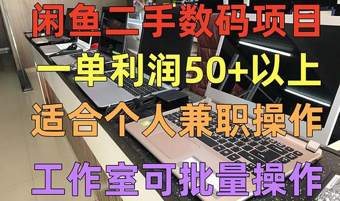 闲鱼二手数码项目，个人副业低保收入一单50+以上，工作室批量放大操作-缘梦网创