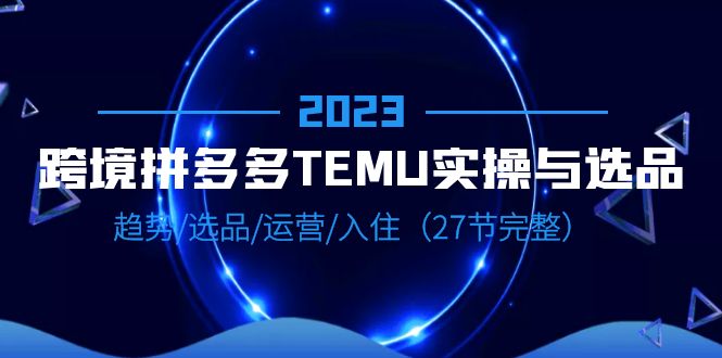 2023跨境·拼多多·TEMU实操与选品，趋势·选品·运营·入住（27节完整）-缘梦网创