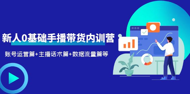 2023新人0基础手播带货内训营：账号运营篇+主播话术篇+数据流量篇等-缘梦网创