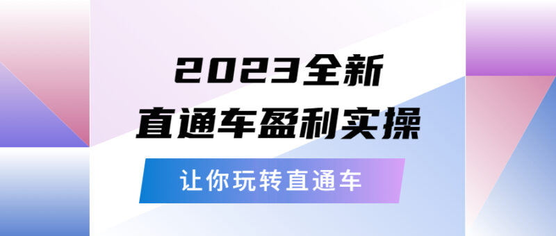 2023全新直通车·盈利实操：从底层，策略到搭建，让你玩转直通车-缘梦网创