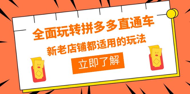 全面玩转拼多多直通车，新老店铺都适用的玩法（12节精华课）-缘梦网创