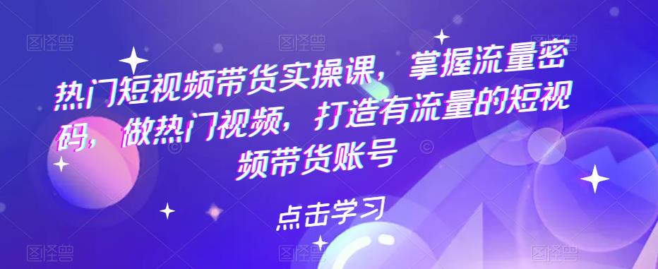 热门短视频带货实战 掌握流量密码 做热门视频 打造有流量的短视频带货账号-缘梦网创