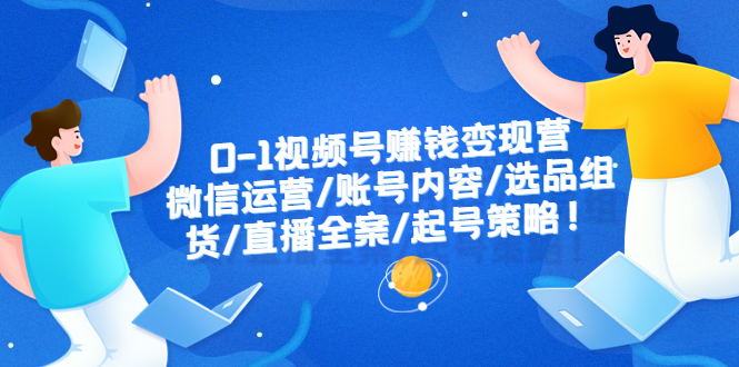 0-1视频号赚钱变现营：微信运营-账号内容-选品组货-直播全案-起号策略！-缘梦网创