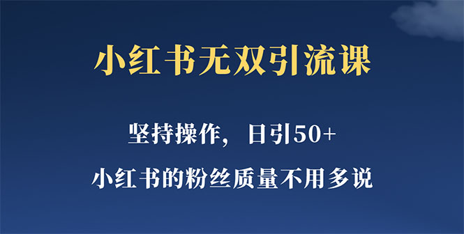 小红书无双课一天引50+女粉，不用做视频发视频，小白也很容易上手拿到结果-缘梦网创