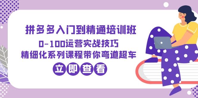 2023拼多多入门到精通培训班：0-100运营实战技巧 精细化系列课带你弯道超车-缘梦网创