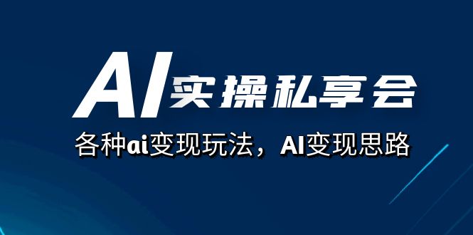 AI实操私享会，各种ai变现玩法，AI变现思路（67节课）-缘梦网创