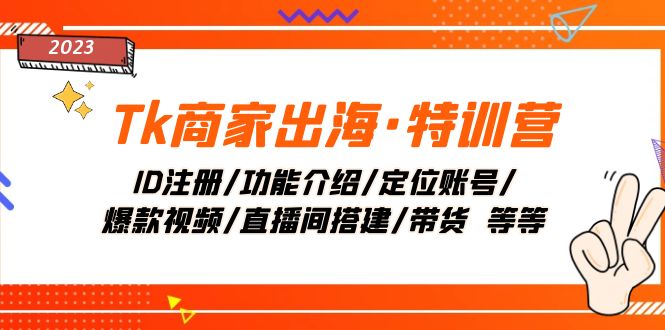 Tk商家出海·特训营：ID注册/功能介绍/定位账号/爆款视频/直播间搭建/带货-缘梦网创