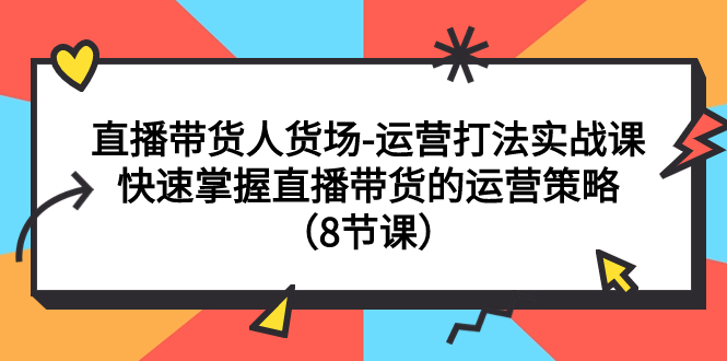 直播带货人货场-运营打法实战课：快速掌握直播带货的运营策略（8节课）-缘梦网创