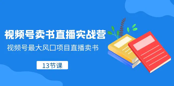 视频号-卖书直播实战营，视频号最大风囗项目直播卖书（13节课）-缘梦网创