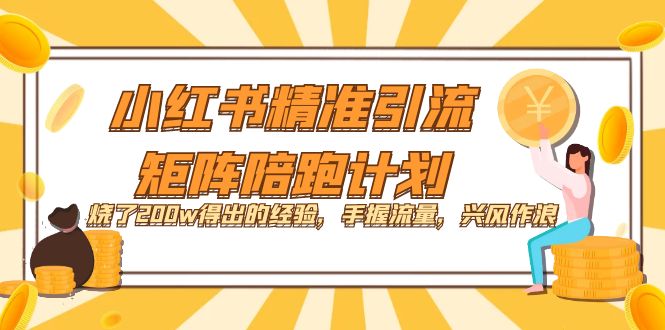 小红书精准引流·矩阵陪跑计划：烧了200w得出的经验，手握流量，兴风作浪！-缘梦网创