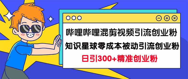 哔哩哔哩混剪视频引流创业粉日引300+知识星球零成本被动引流创业粉一天300+-缘梦网创