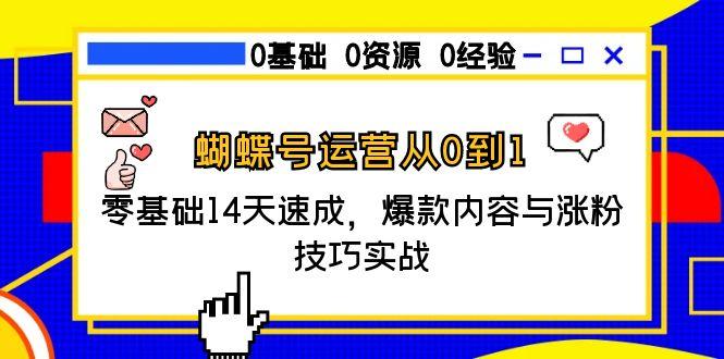 蝴蝶号运营从0到1，零基础14天速成，爆款内容与涨粉技巧实战-缘梦网创