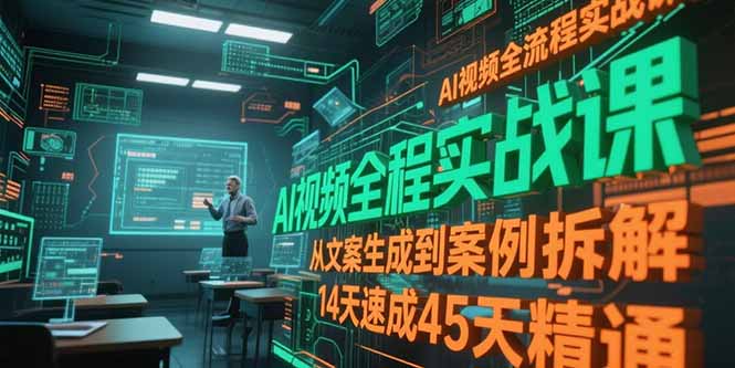 AI视频全流程实战课，从文案生成到案例拆解，14天速成45天精通-缘梦网创
