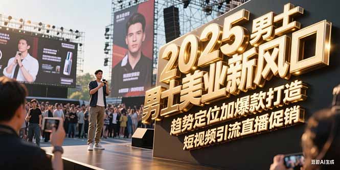 2025男士美业新风口，趋势定位加爆款打造，短视频引流直播促销-缘梦网创