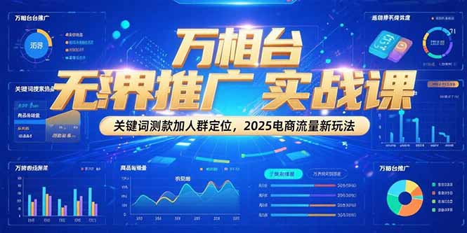 万相台无界推广实战课，关键词测款加人群定位，2025电商流量新玩法-缘梦网创