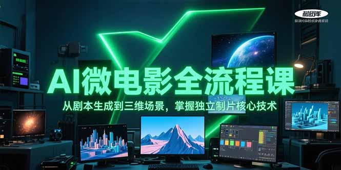 AI微电影全流程课，从剧本生成到三维场景，掌握独立制片核心技术-缘梦网创