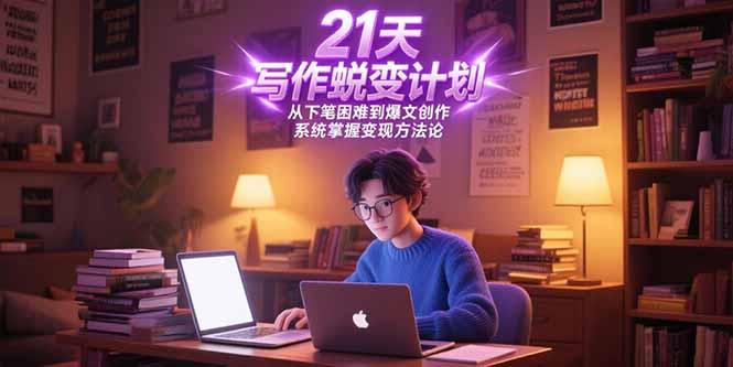 21天写作蜕变计划，从下笔困难到爆文创作，系统掌握变现方法论-缘梦网创