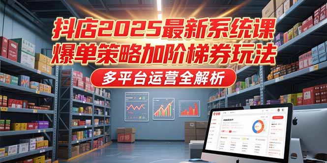 抖店2025最新系统课，爆单策略加阶梯券玩法，多平台运营全解析-缘梦网创
