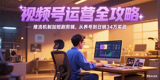 2025视频号运营全攻略，推流机制加短剧剪辑，从养号到日销34万实战-缘梦网创