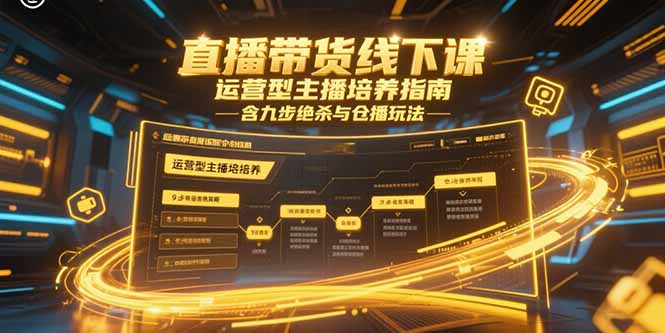 直播带货线下课，运营型主播培养指南，含九步绝杀与仓播玩法-缘梦网创