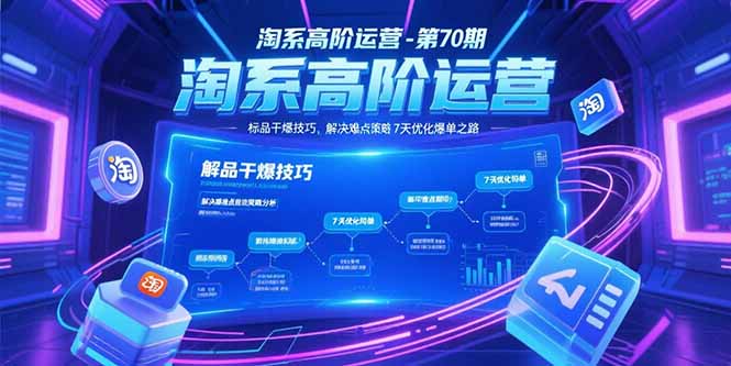 淘系高阶运营-第70期，标品干爆技巧，解决难点策略，大佬操盘方法-缘梦网创