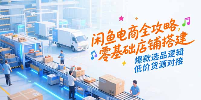 闲鱼电商全攻略，零基础店铺搭建，爆款选品逻辑，低价货源对接-缘梦网创