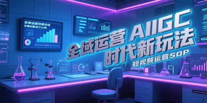 全域运营AIGC时代新玩法，文案封面设计公式，短视频运营SOP-缘梦网创