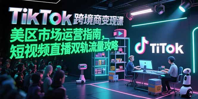 TikTok跨境电商变现课，美区市场运营指南，短视频直播双轨流量攻略-缘梦网创