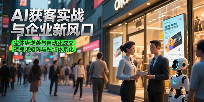 AI获客实战与企业新风口，实体店逆袭与自动化成交 短视频矩阵与私域体系化-缘梦网创