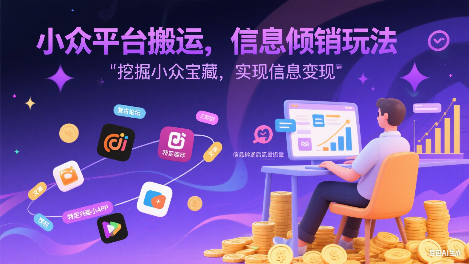 小众平台搬运，信息倾销玩法-缘梦网创